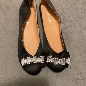 Charming Charlie brand black satin flats